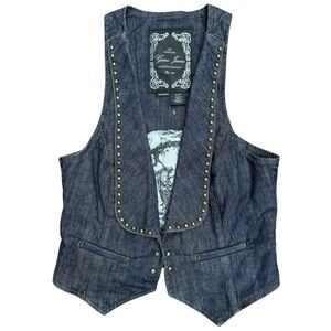 Guess Jeans Studded Denim Vest Medium
